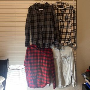 5 flannels all size M